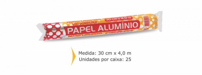 PAPEL ALUMÍNIO 30 X 4,0 METROS THERMOPRAT - 1 UNIDADE 