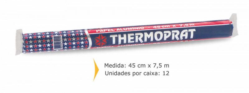 PAPEL ALUMÍNIO 45 X 7,5 METROS THERMOPRAT - 1 UNIDADE