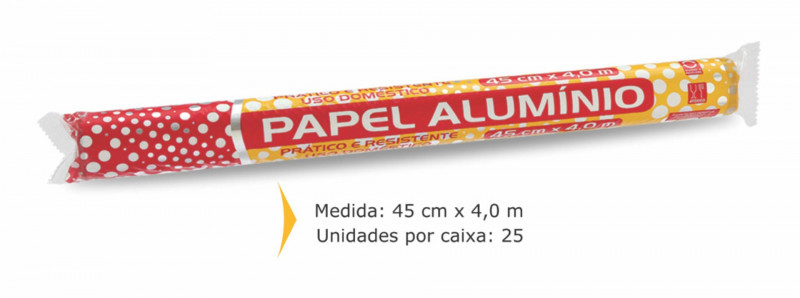 PAPEL ALUMÍNIO 45 X 4,0 METROS THEMOPRAT - 1 UNIDADE