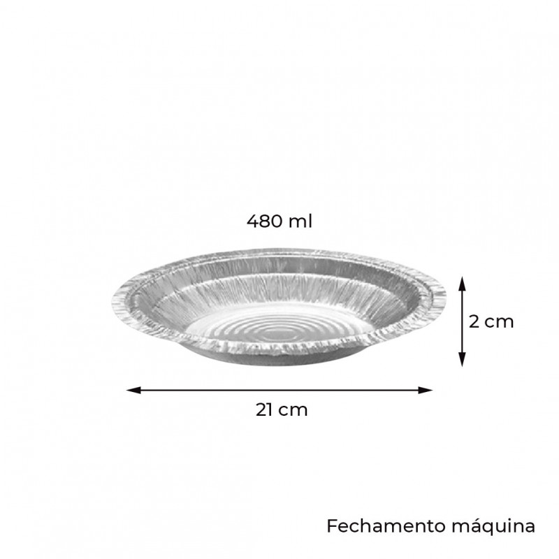 PRATO ALUMÍNIO NR 07 FECHAMENTO MÁQUINA THERMOPRAT - CAIXA C/ 100 UNIDADES