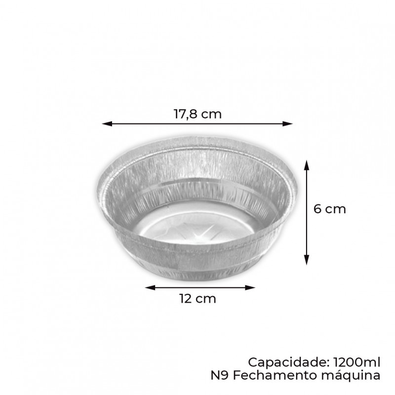 PRATO ALUMÍNIO NR 09 FECHAMENTO MÁQUINA THERMOPRAT - CAIXA C/ 100 UNIDADES