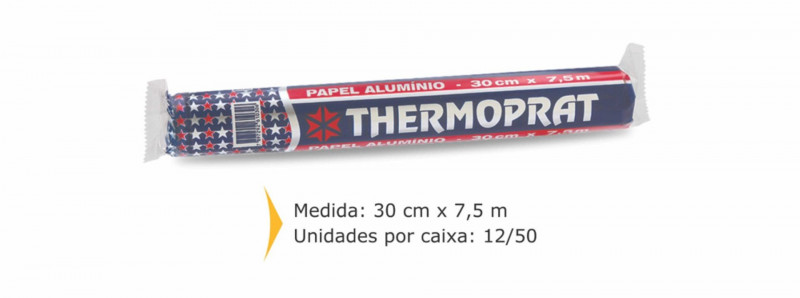 PAPEL ALUMÍNIO 30 X 7,5 METROS THERMOPRAT - 1 UNIDADE