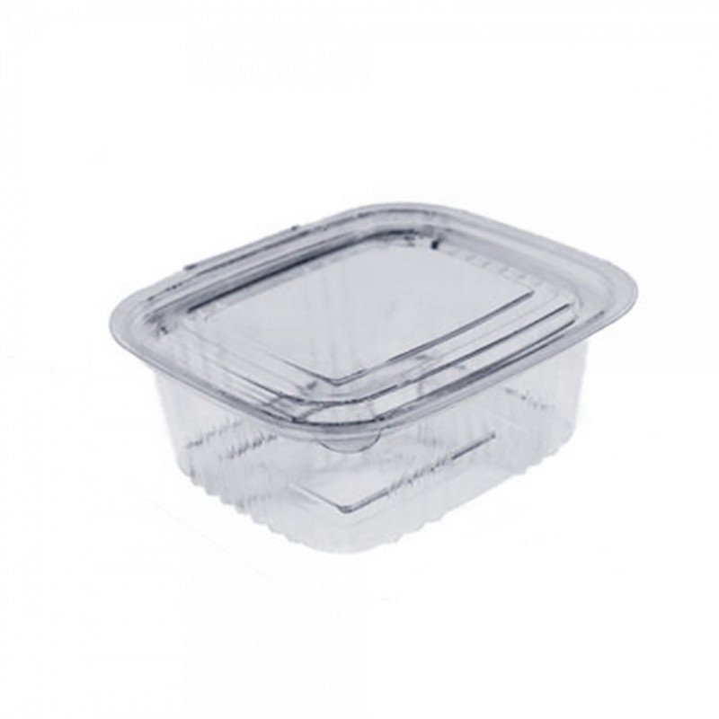 POTE RETANGULAR C/ TAMPA ARTICULADA 1000 ML 19CMx17CMx6,6CM CRISTAL GALVANOTEK CX C/200 UN (GA94TP)