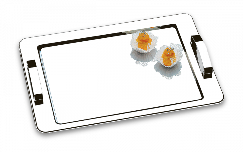 Bandeja De Inox Com Alça Atina 40x28cm - Brinox 1421/140