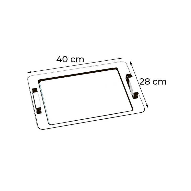 Bandeja De Inox Com Alça Atina 40x28cm - Brinox 1421/140