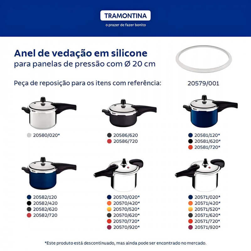 Borracha Panela De Pressão Tramontina 20 Cm (4,5 L )