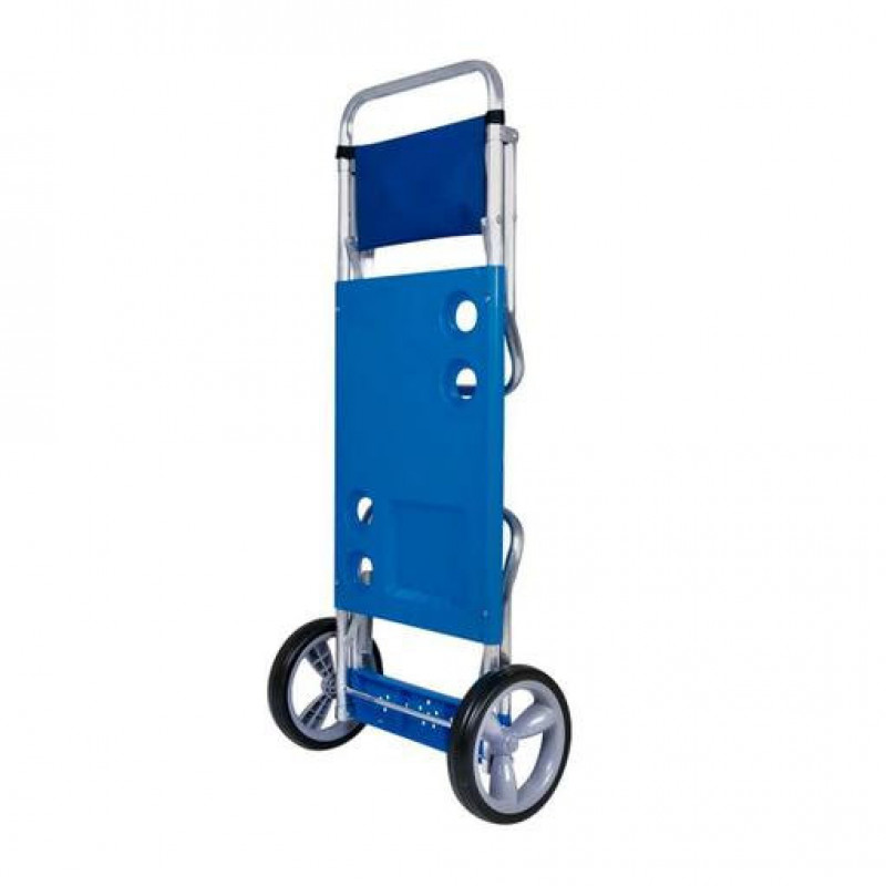 Carrinho de Praia Mor até 15KG com Porta Objetos e Mesa Azul