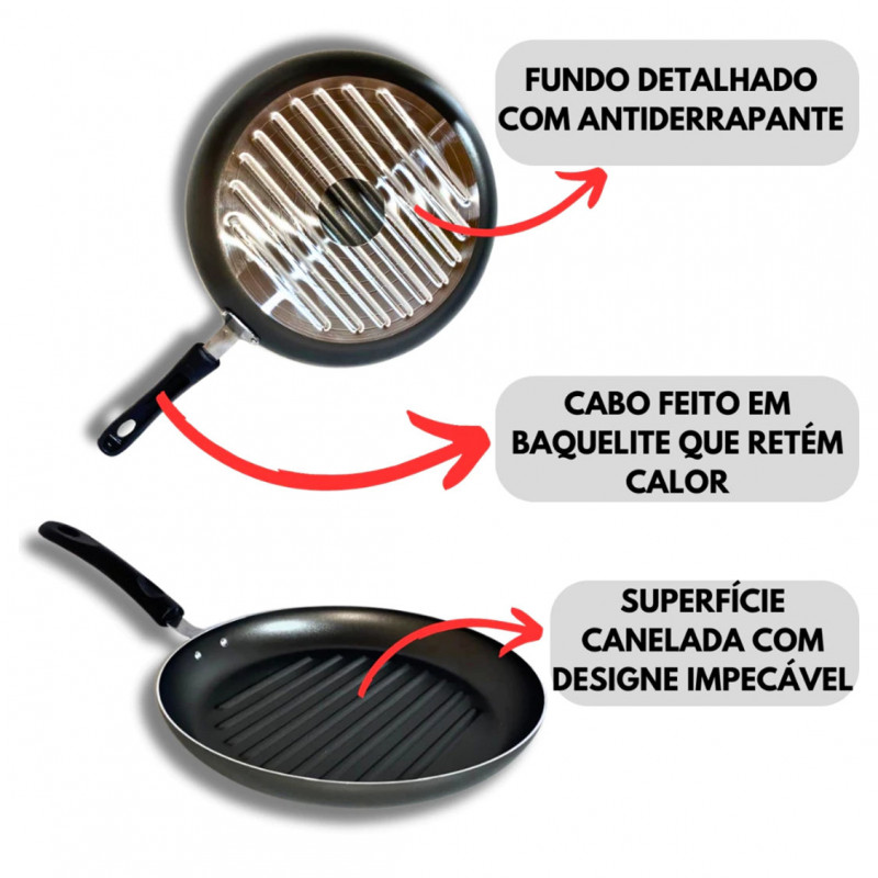 Bistequeira Antiaderente Grafite N°28 Ramos