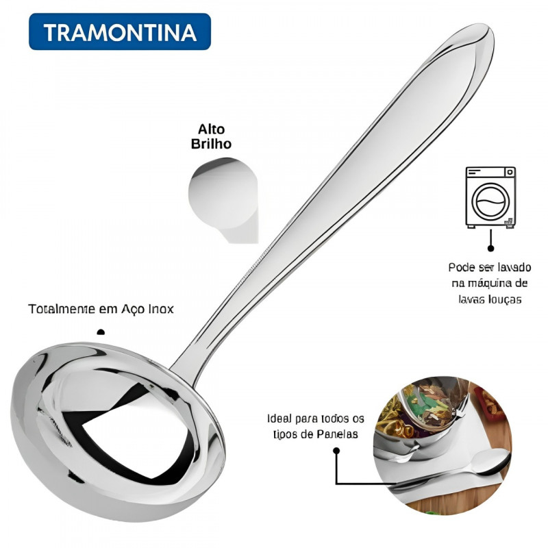 Concha Para Feijão Tramontina Laguna Em Aço Inox