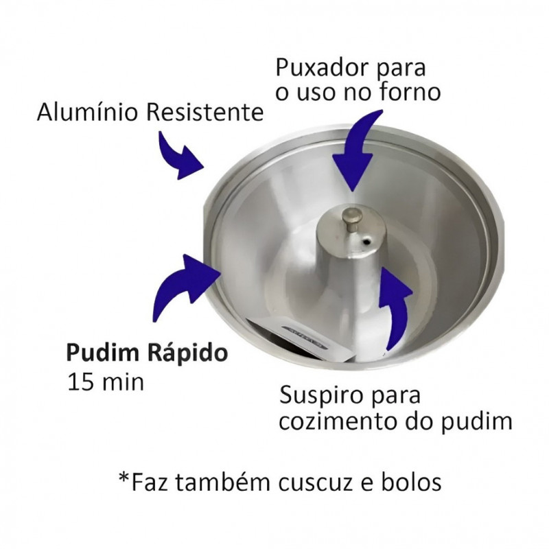 Panela Meia Pressão Banho Maria em Alumínio  N° 22 Ramos