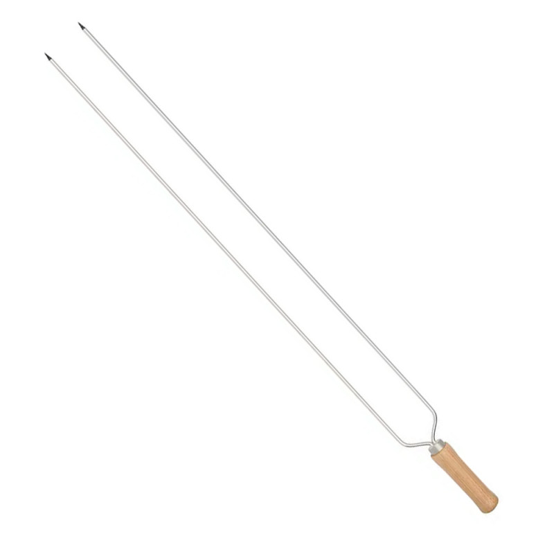 Espeto Duplo P/ Assar Carne Linguiça Costela Churrasco 85cm