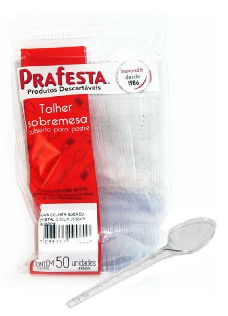 COLHER DE SOBREMESA PRAFESTA CRISTAL PT C/ 50 UN (9980)