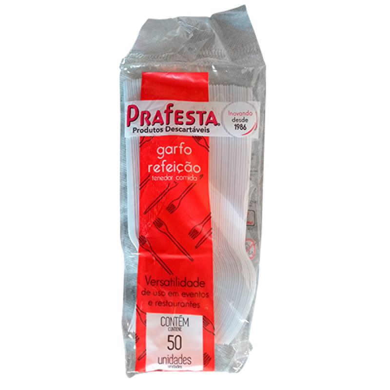 GARFO PARA REFEIÇÃO PRAFESTA BRANCO A GRANEL CX C/ 1000 UN (7014)