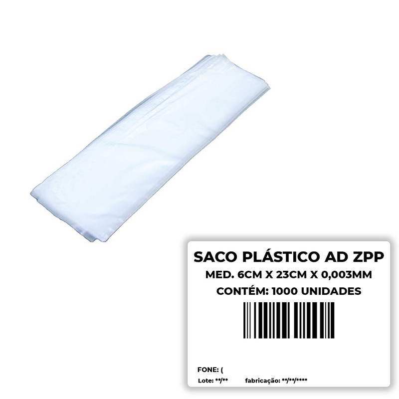 Saquinho Para Talher Individual AD 6x23x0,03 C/1000UN