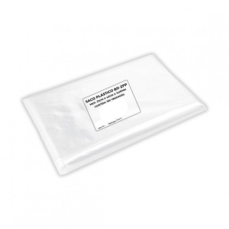 Saco Plástico Transparente BD 23x45x0,06 Aprox 160un 1 Kg