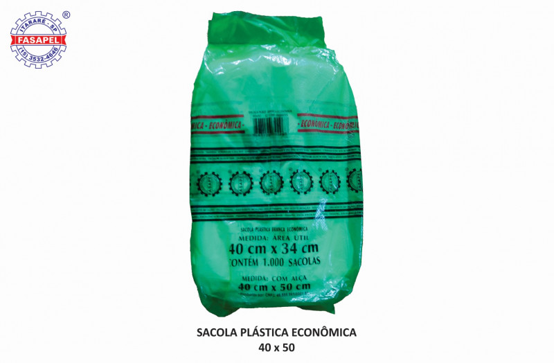 SACOLA PLÁSTICA 40X50 ECONÔMICA FASAPEL FD C/ 1000 UN