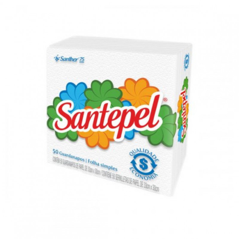 GUARDANAPO FOLHA SIMPLES INTERFOLHADO 33X30 SANTHER FD C/ 2400 FOLHAS (GSP33)