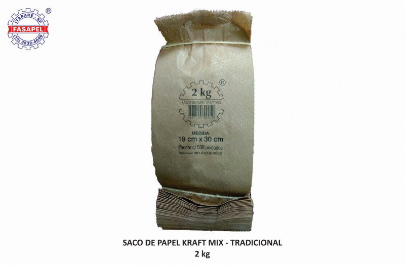 SACO KRAFT MIX 2 FASAPEL PT C/ 500 UN