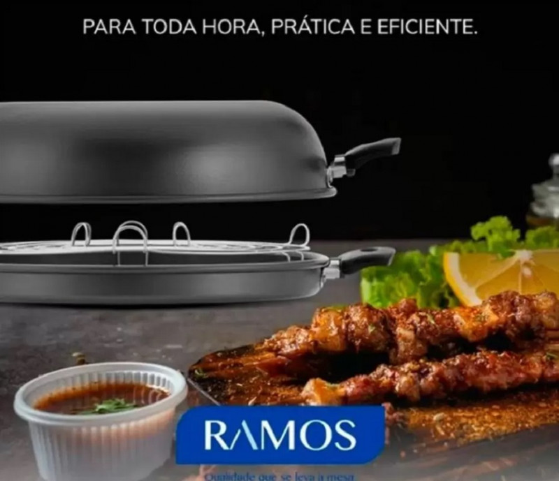Churrasqueira Para Fogão Antiaderente Grafite Ramos