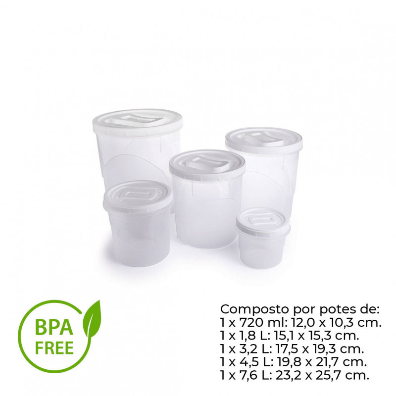 PORTA MANTIMENTO ROSCA PLASÚTIL 5 PEÇAS (4115)