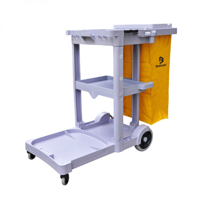 Carro Funcional América Limpeza C/ Bolsa Amarela - Cf2005