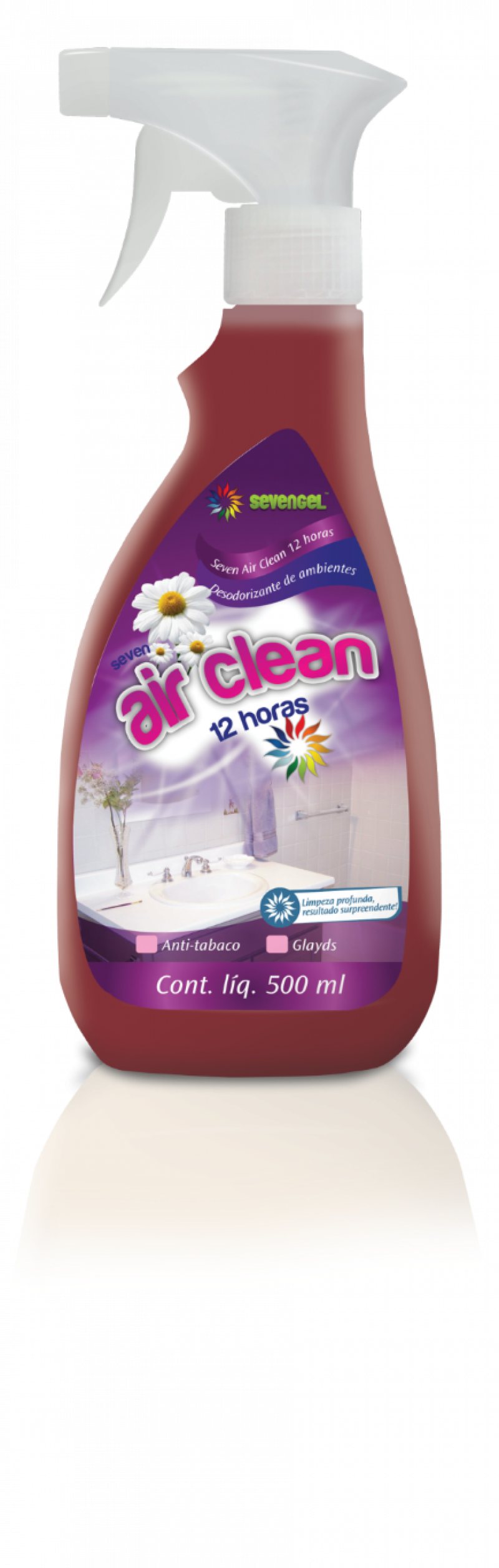 AIR CLEAN 500 ML SEVENGEL - GLAYDS CX C/ 24 UN (5375)