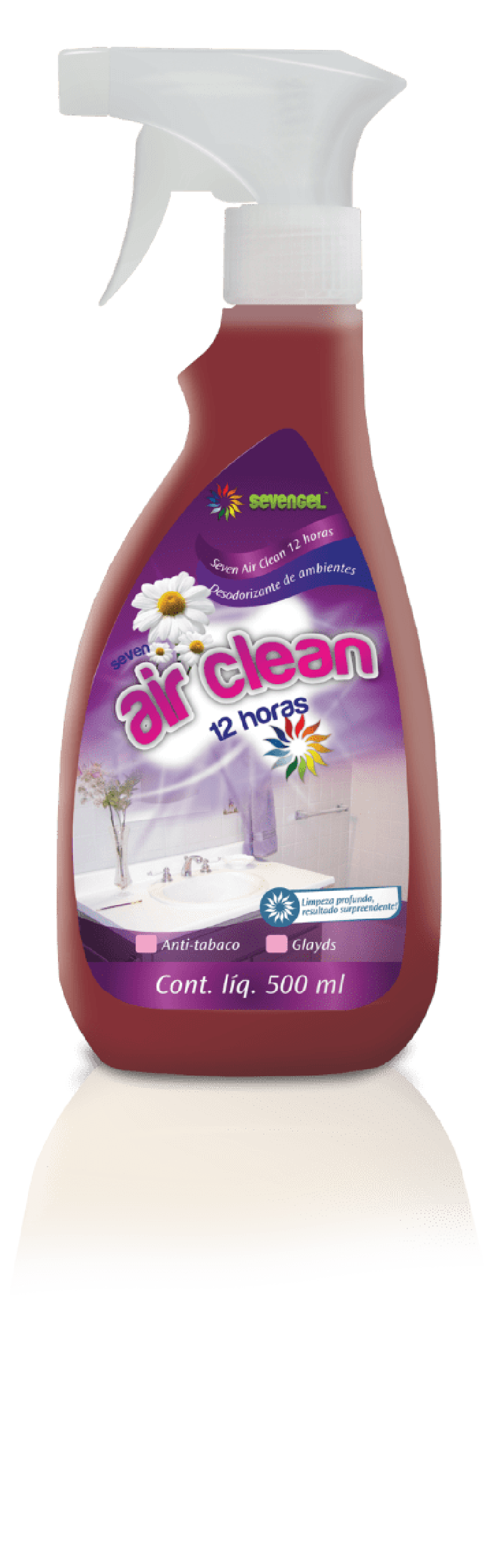 AIR CLEAN 500 ML SEVENGEL - GLAYDS CX C/ 24 UN (5375)