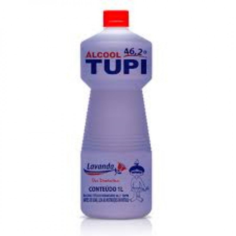 ALCOOL LIQUIDO 46,2% 1 LITRO PERFUMADO LAVANDA TUPI C/ 1 UN (1.110)