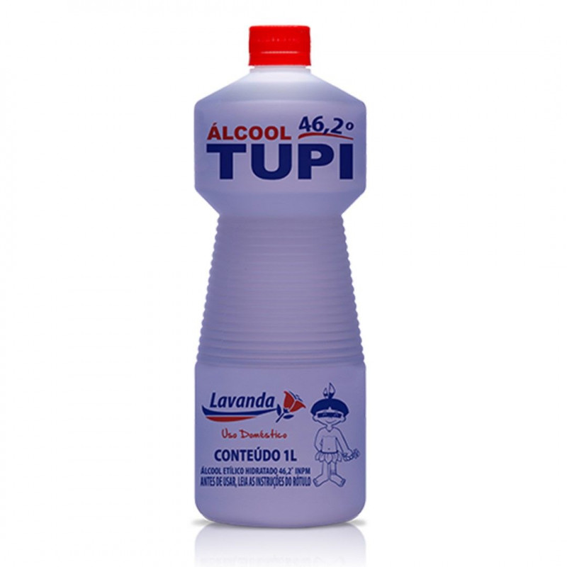 ALCOOL LIQUIDO 46,2% 1 LITRO PERFUMADO LAVANDA TUPI CX C/ 12 UN (1.110)