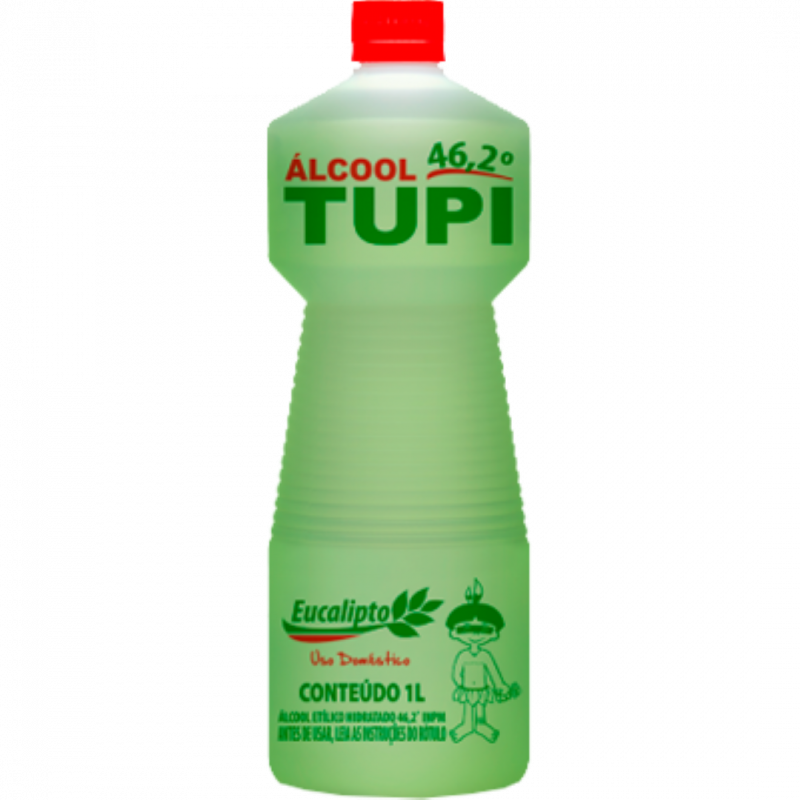 ALCOOL LIQUIDO 46,2% 1 LITRO PERFUMADO EUCALIPTO TUPI CX C/ 12 UN (1.115)