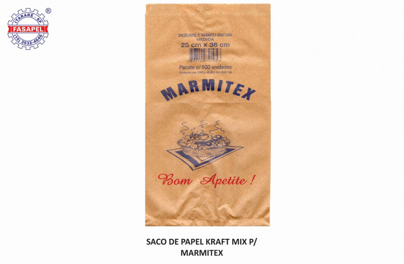 SACO DE PAPEL 54X40 PARA MARMITEX FASAPEL  PT C/ 500 UN