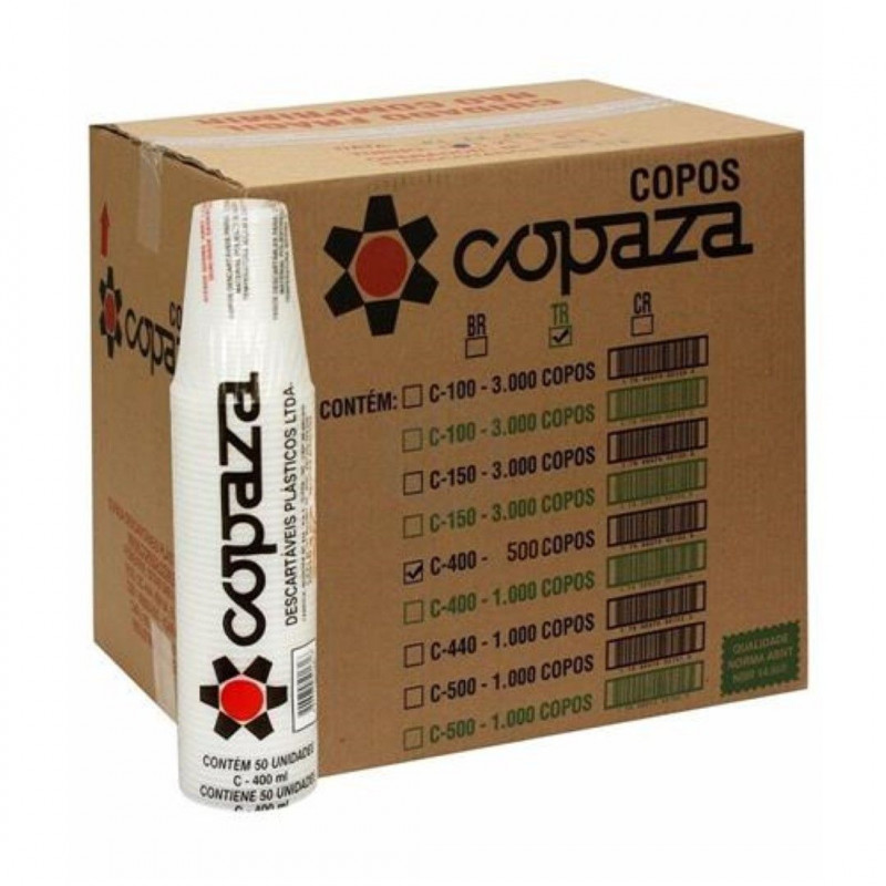 COPO PLÁSTICO 400 ML PS COPAZA PCT C/ 50 UN (1511)