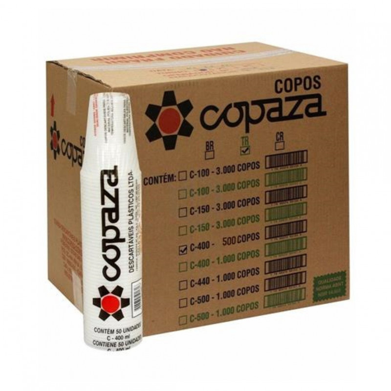 COPO PLÁSTICO 400 ML PS COPAZA PCT C/ 50 UN (1511)