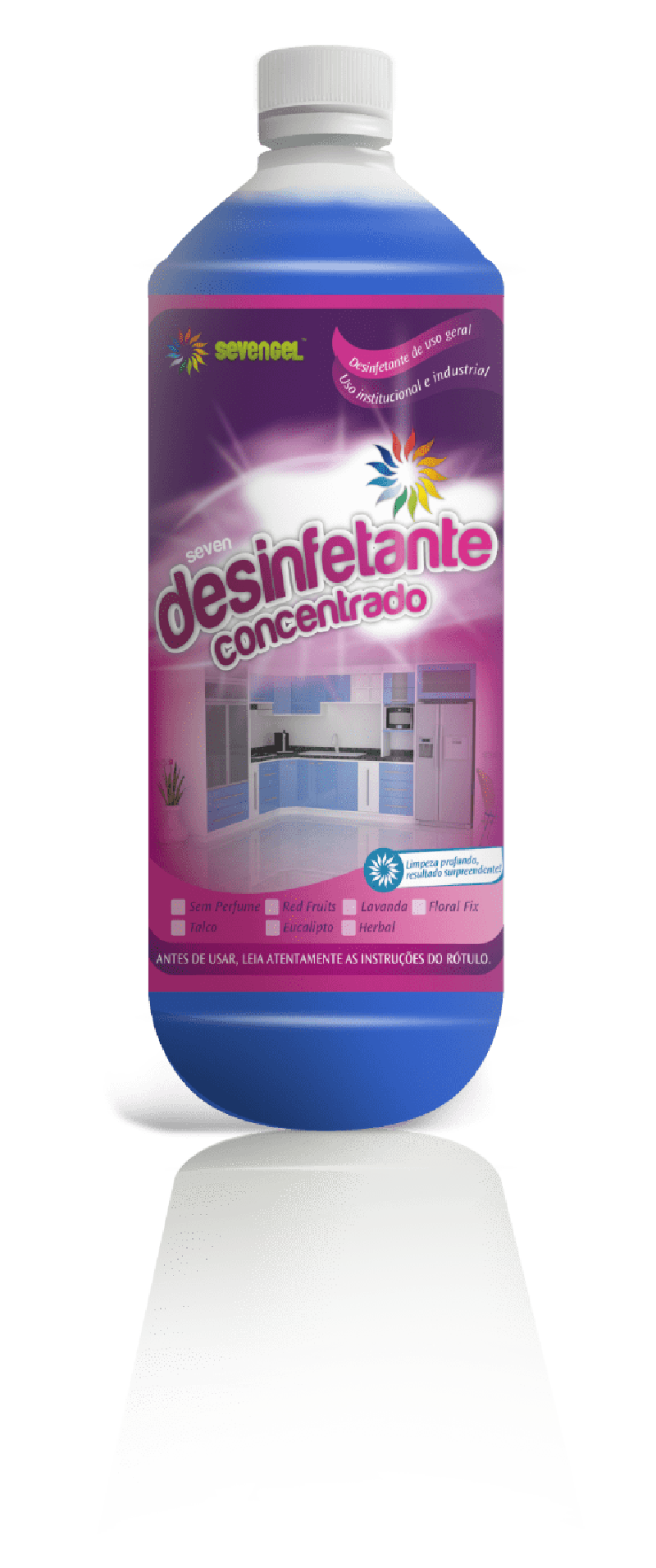 DESINFETANTE 1 LITRO CONCENTRADO FLORAL SEVENGEL C/ 1 UN (5283)