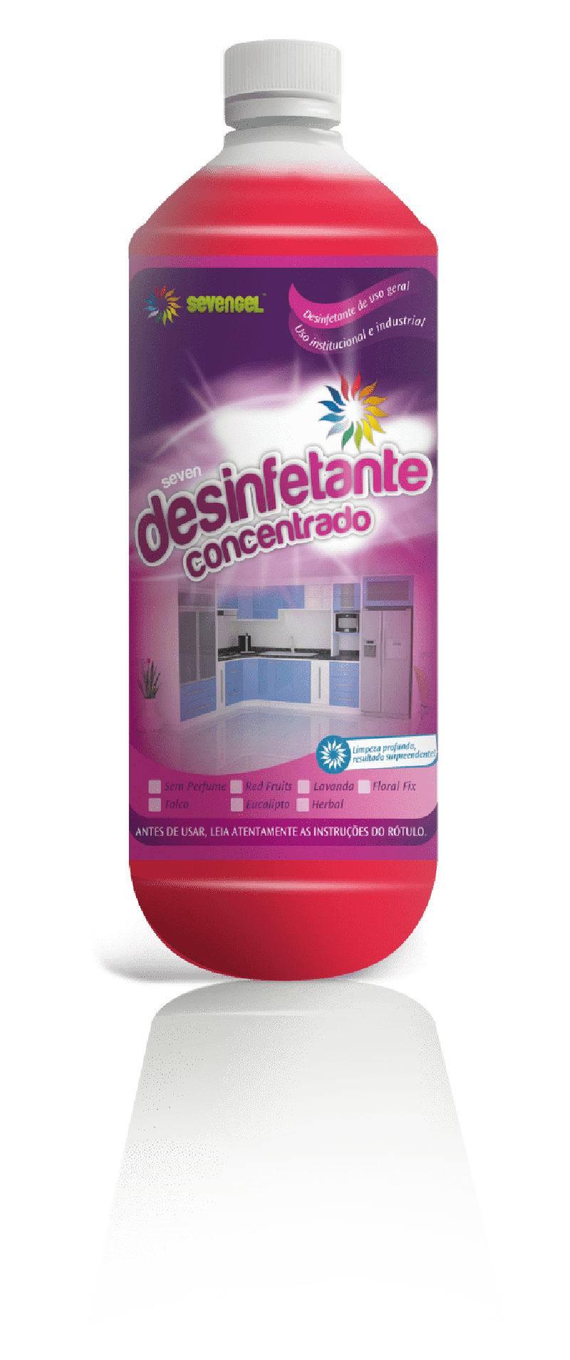 DESINFETANTE 1 LITRO CONCENTRADO RED FRUITS SEVENGEL C/ 1 UN (5295)