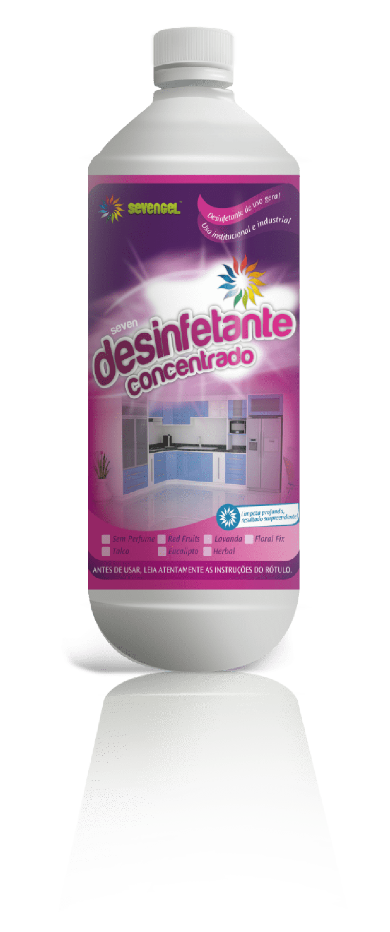 DESINFETANTE 1 LITRO CONCENTRADO TALCO SEVENGEL C/ 1 UN (5297)