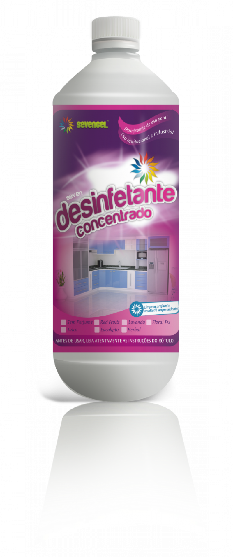 DESINFETANTE 1 LITRO CONCENTRADO TALCO SEVENGEL CX C/ 12 UN (5297)