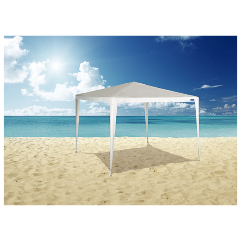 Tenda Gazebo Ráfia Desmontável Em Aço 3x3 Mts Branco Mor
