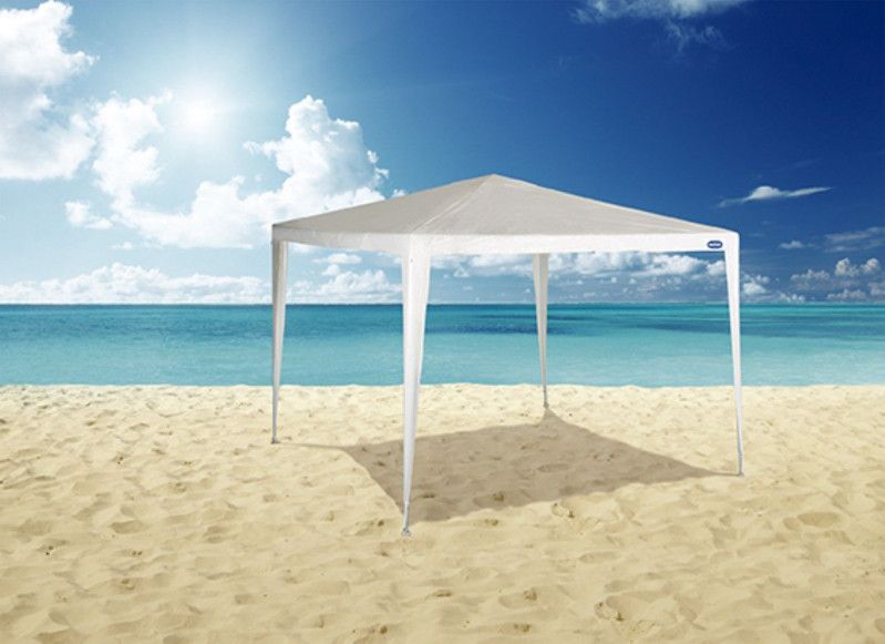 Tenda Gazebo Ráfia Desmontável Em Aço 3x3 Mts Branco Mor