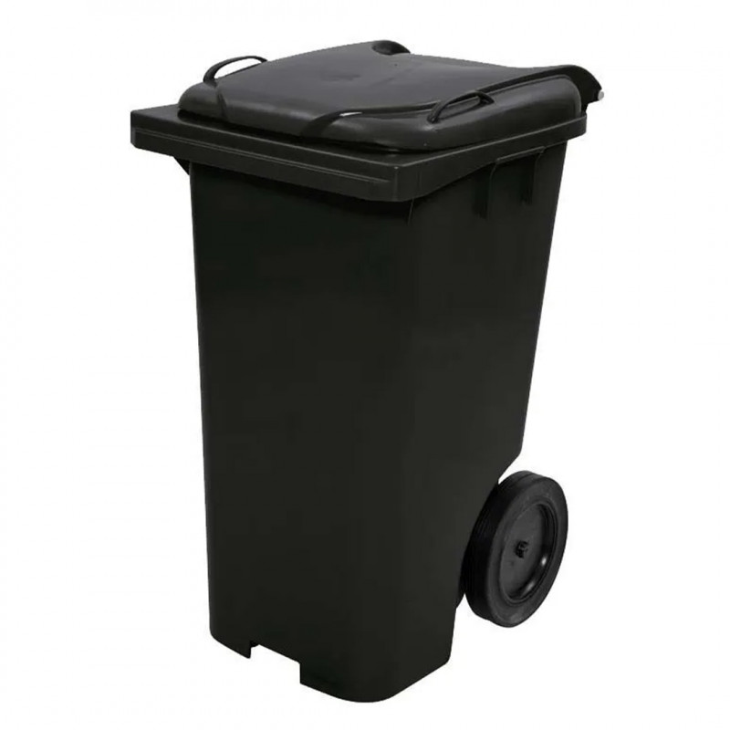 Container Lixeira Plástico Injetado Com Rodas 240Lts Preto