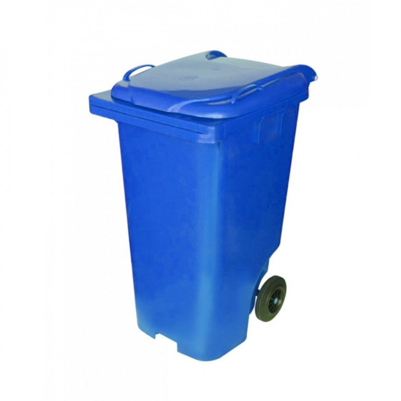 Container Lixeira Plástico Injetado Com Rodas 240Lts Azul