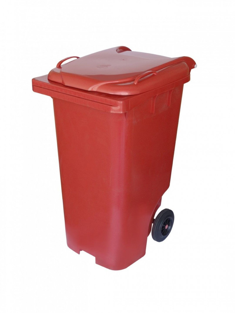 Container Lixeira Plástico Injetado Com Rodas 240L Vermelho