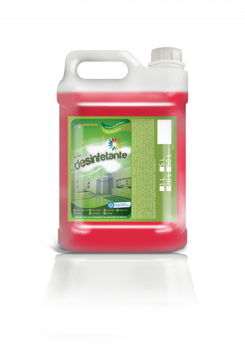 DESINFETANTE 5 LITROS PRONTO USO RED FRUITS SEVENGEL CX C/ 4 UN (5278)