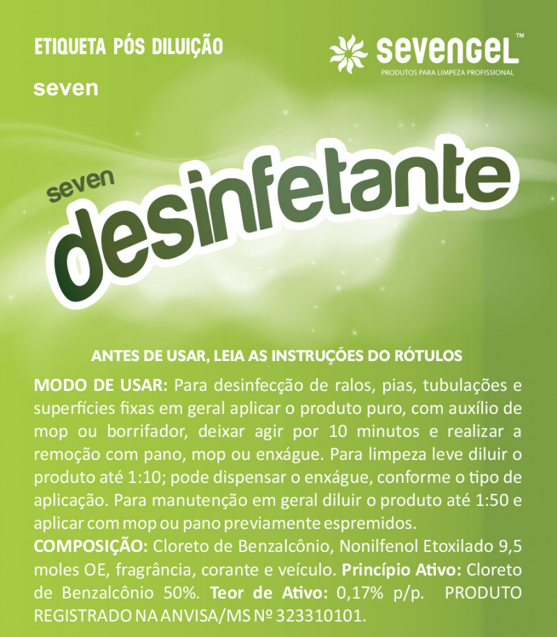 DESINFETANTE 5 LITROS PRONTO USO TALCO SEVENGEL C/ 1 UN (5280)