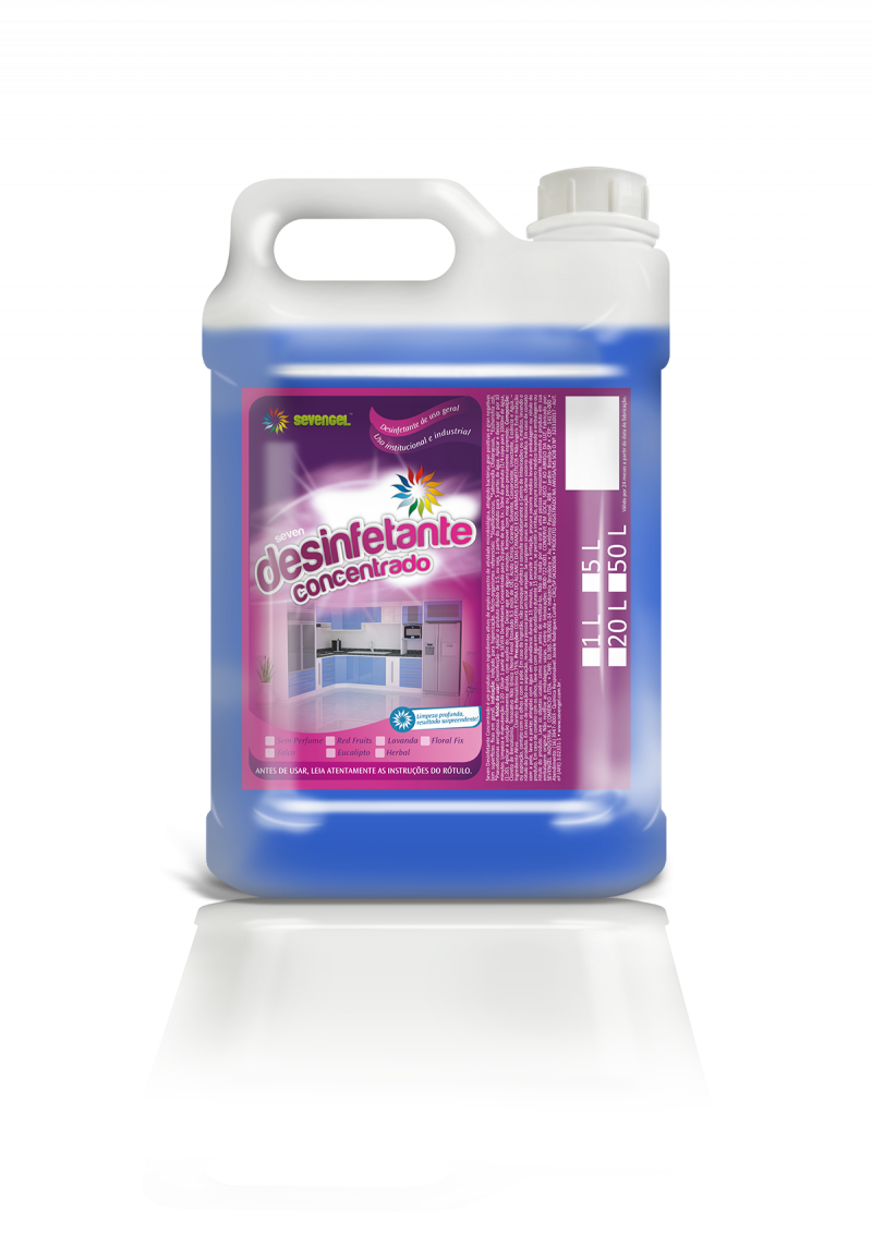 DESINFETANTE 5 LITROS CONCENTRADO FLORAL SEVENGEL CX C/ 4 UN (5284)