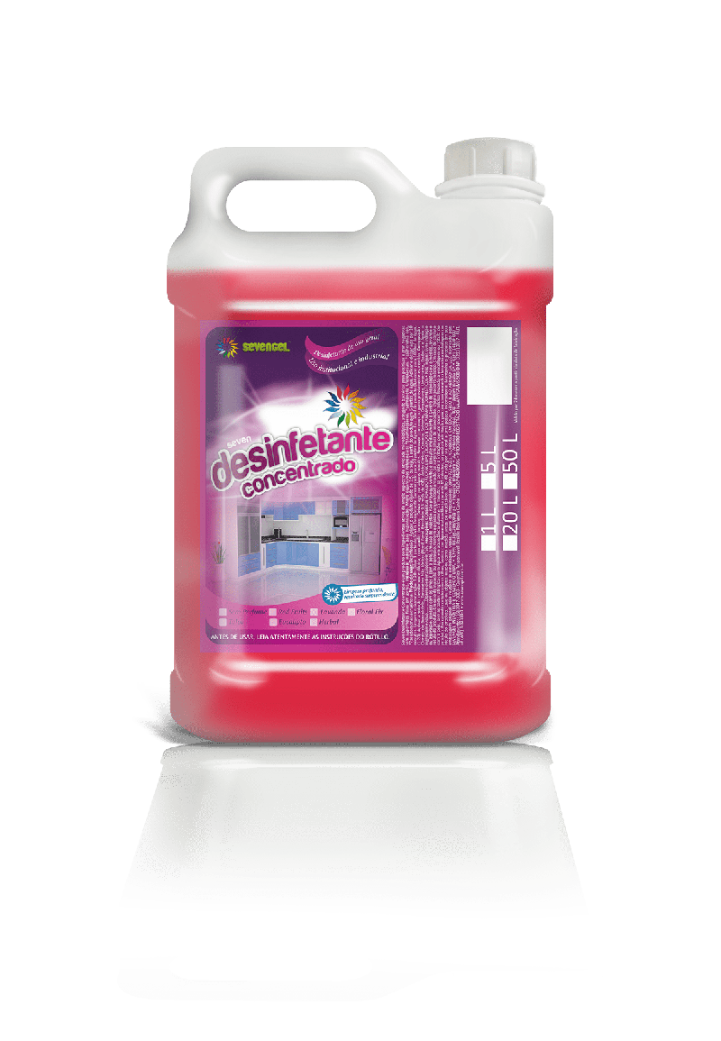 DESINFETANTE 5 LITROS CONCENTRADO RED FRUITS SEVENGEL CX C/ 4 UN (5296)