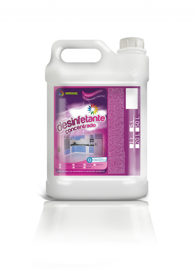 DESINFETANTE 5 LITROS CONCENTRADO TALCO SEVENGEL CX C/ 4 UN (5298)