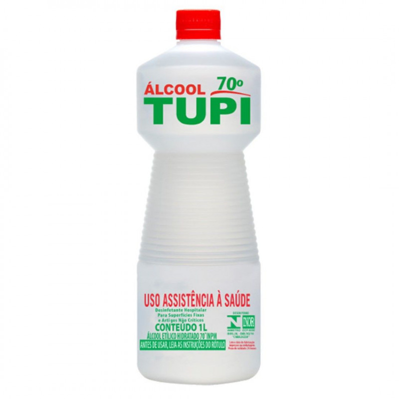 ALCOOL LIQUIDO 70% 1 LITRO TUPI CX C/ 12 UN (1.140)