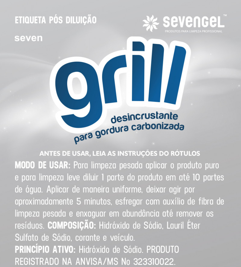 DESINCRUSTANTE GRILL 1 LITRO SEVENGEL CX C/ 12 UN (5495)