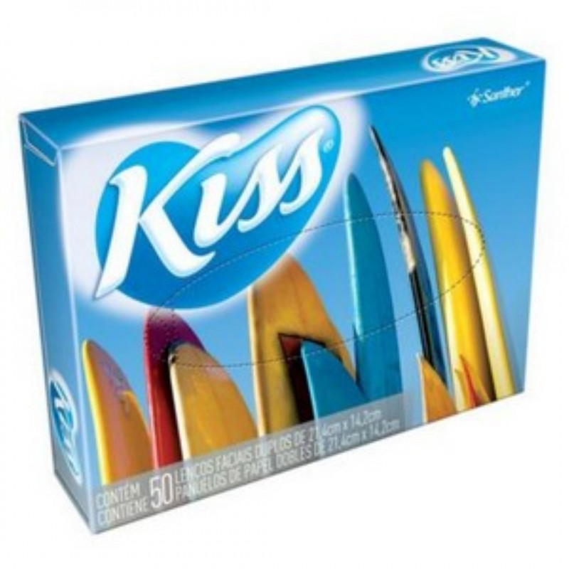 LENÇO FACIAL KISS SANTHER PT C/ 50 FOLHAS (LFA50)